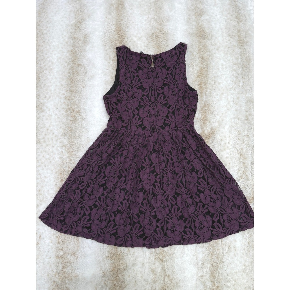 XXI Dress Womens Large Purple Lace Sleeveless Fit & Flare Witchy Whimsigoth - Picture 5 of 8